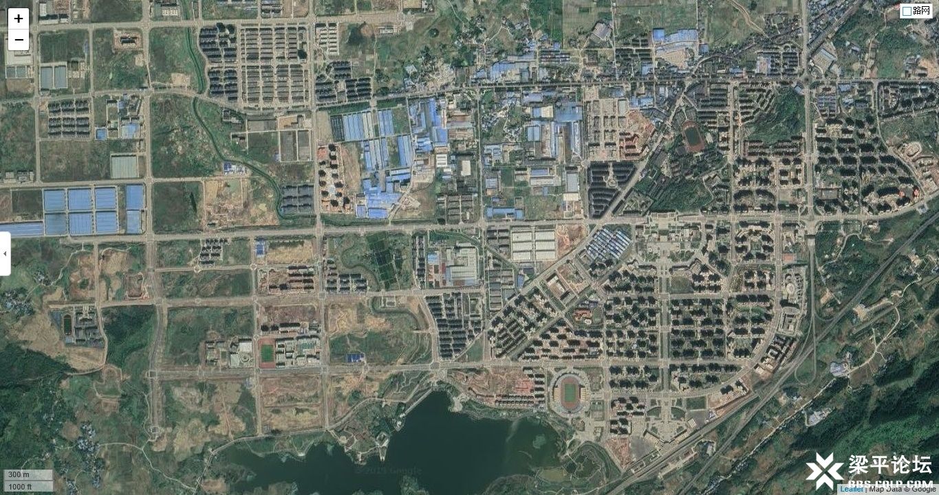 梁平区新城区 谷歌卫星影像（影像时间：2019年4月7日）
